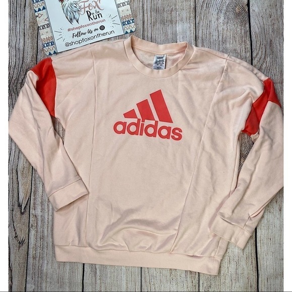 ADIDAS Pink Graphic Crewneck Pullover Sweatshirt Size Large - Picture 6 of 10